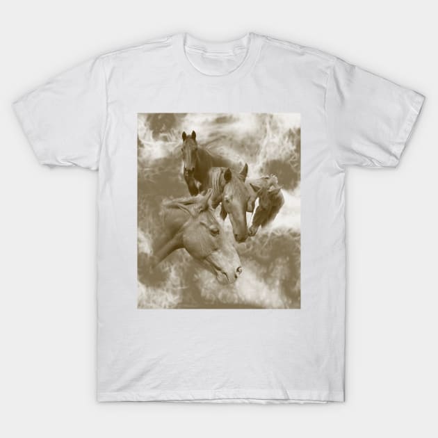 Horses in the mist T-Shirt by hereswendy